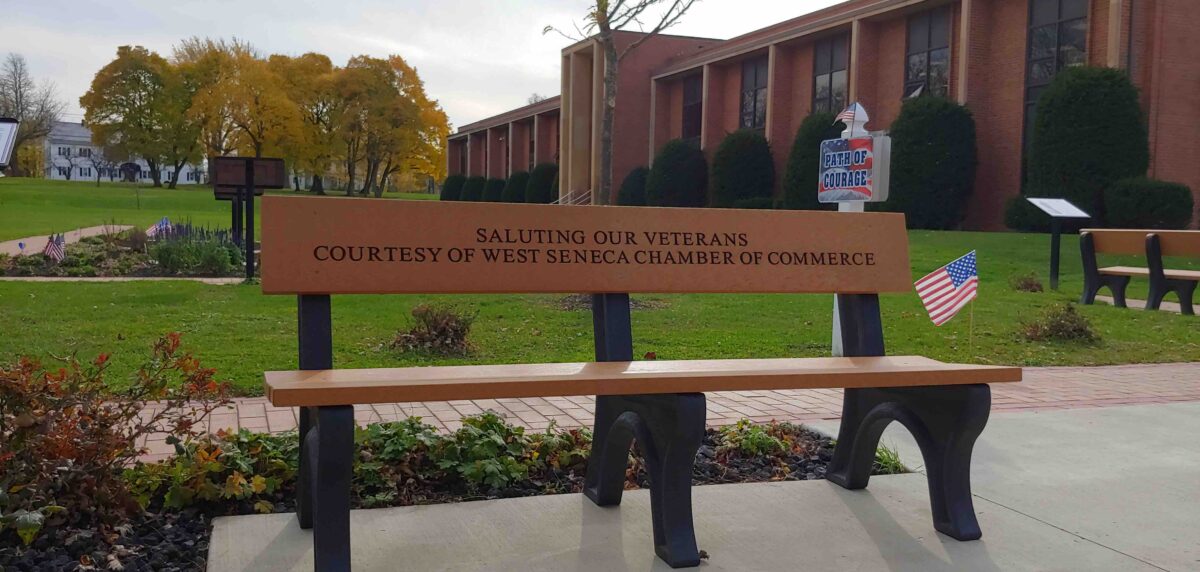 Chamber donates bench in honor of veterans